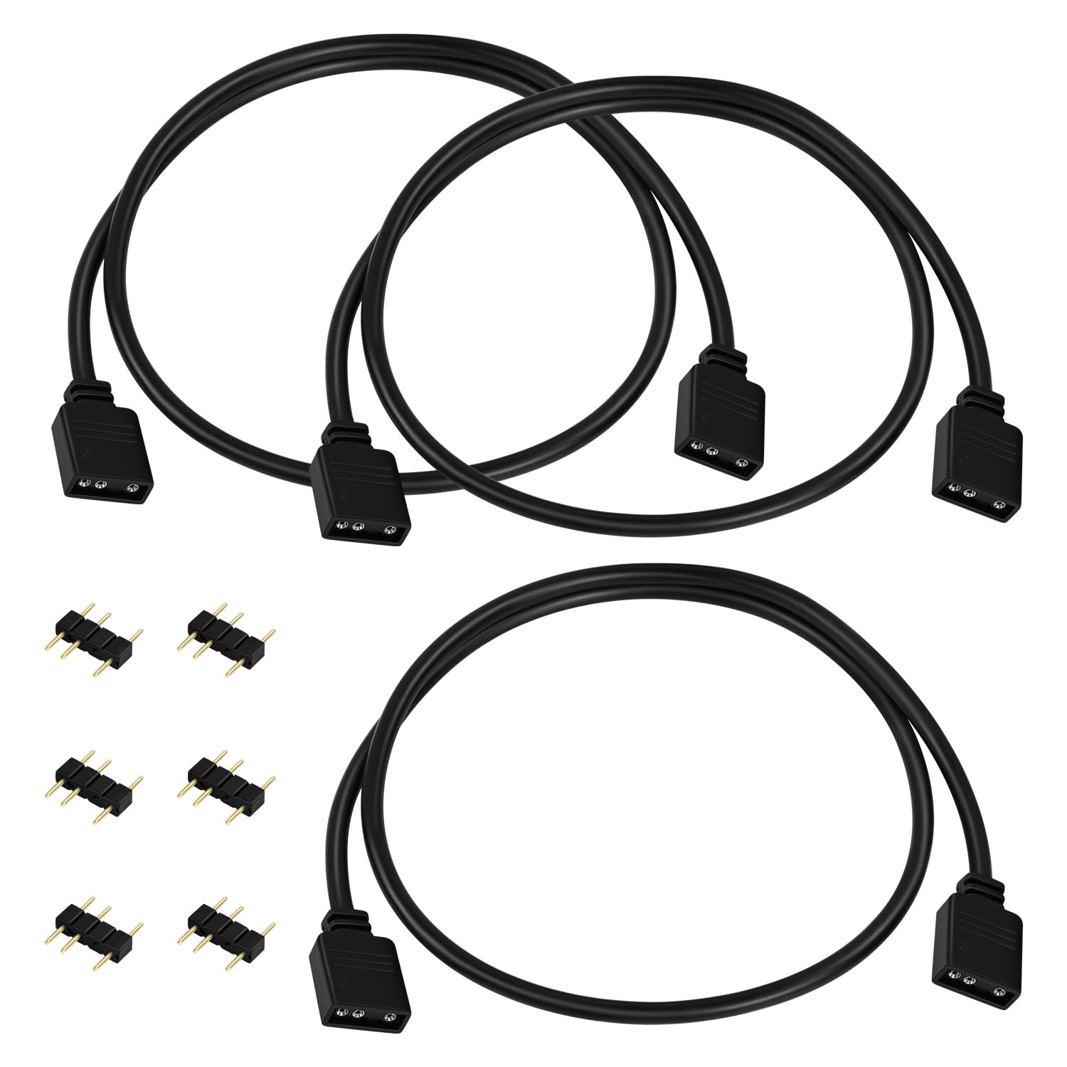 3 Pcs ARGB Extension Cable,Addressable RGB Female to Female Extension Cord for Extend PC Computer or LED Strips (11.8in)