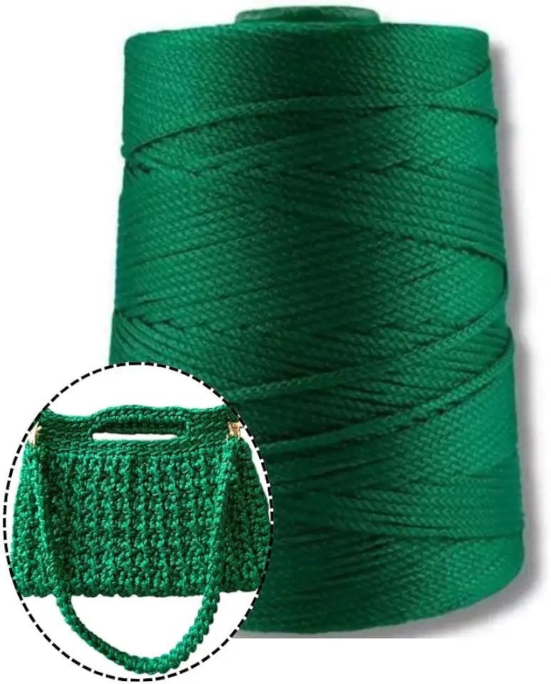 Fio cordão Náutico Rayontex 3mm - 500g Crochê artesanato verde bandeira