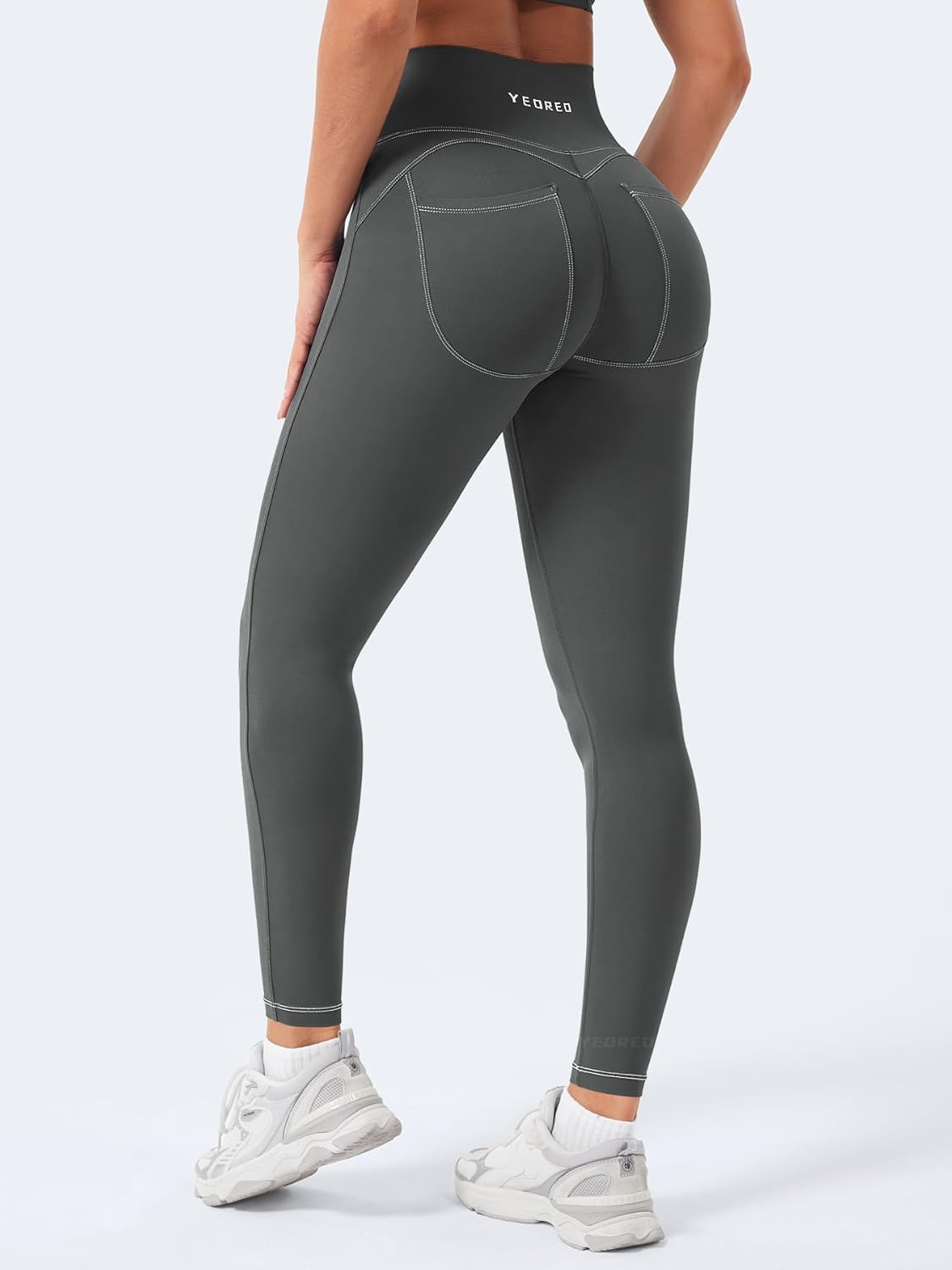 YEOREO CoreFlex Women Workout Scrunch Leggings Denim Look Gym Booty Lifting High Waist Leggings Yoga Pants - Image 5