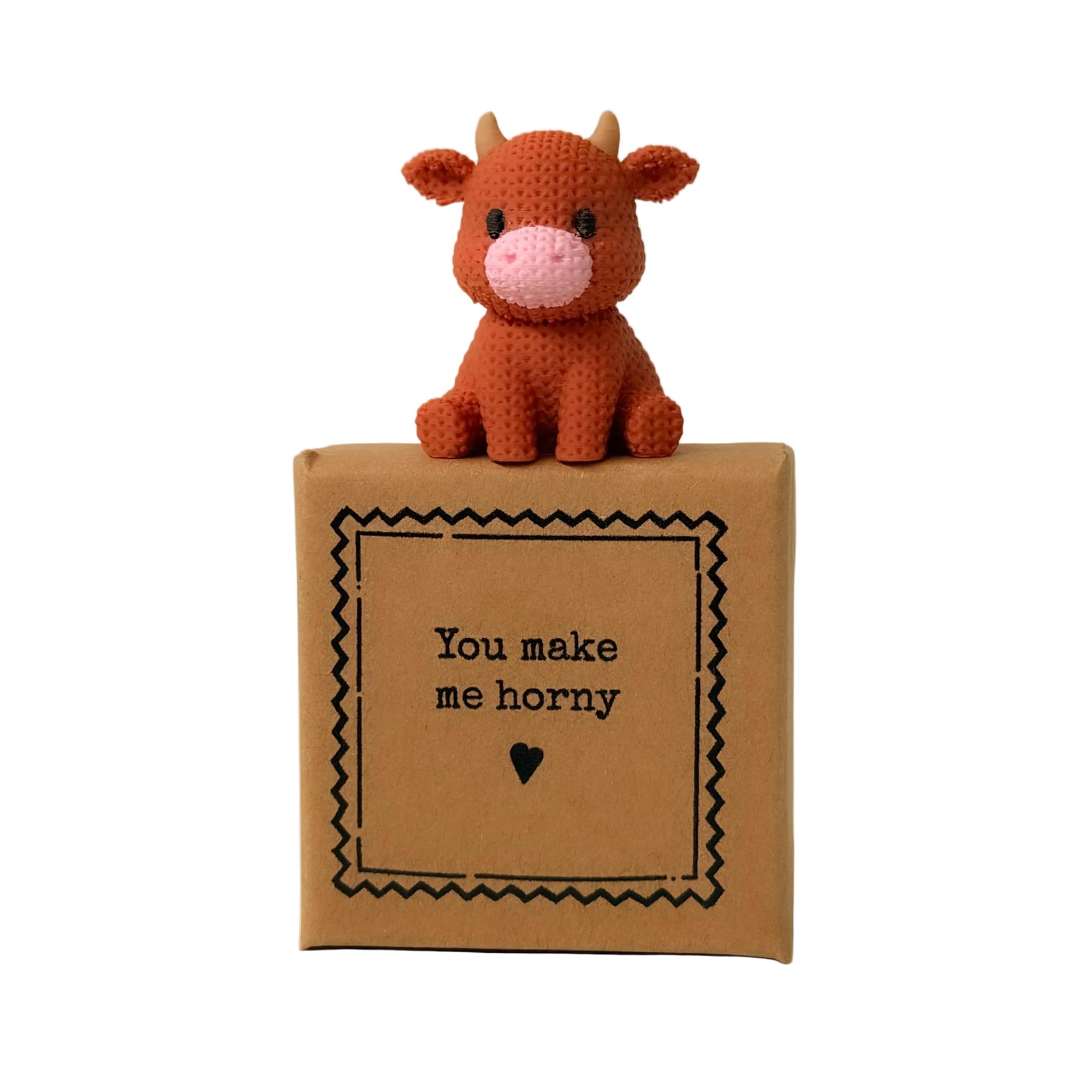 Image Industry “You Make Me” Tiny Little Gift – Highland Cow Mini Figurine Keepsake | Best Friend Sentimental Gift | Cute UK Handmade Token Present