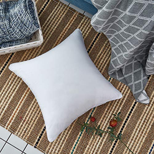 Oubonun 20 x 20 Throw Pillow Inserts (Set of 2) with 100% Cotton Cover - 20 Inch Square Interior Decorative Sofa Pillow Insert Pair - White Couch Pillow by Oubonun - Image 7