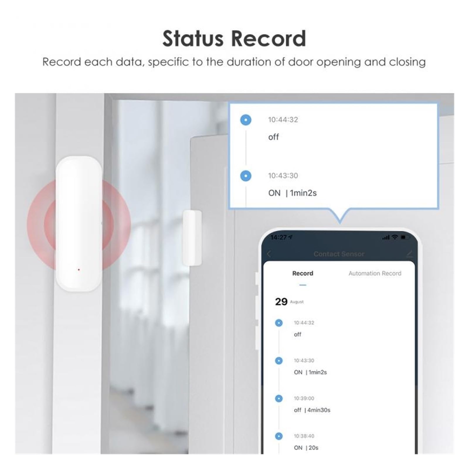 Alarmas De Puerta, Tuya-Sensor de puerta inteligente con WiFi, detectores abiertos/cerrados de puerta de casa inteligente, Sensor de ventana, vida inteligente, funciona con Alexa Para La Seguridad Del