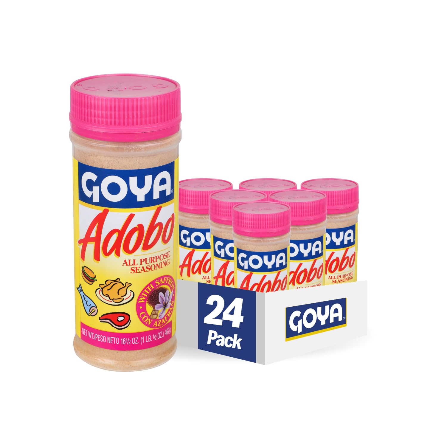 Goya Foods Adobo All Purpose Seasoning Light without Pepper, 8 Ounce (Pack of 24)