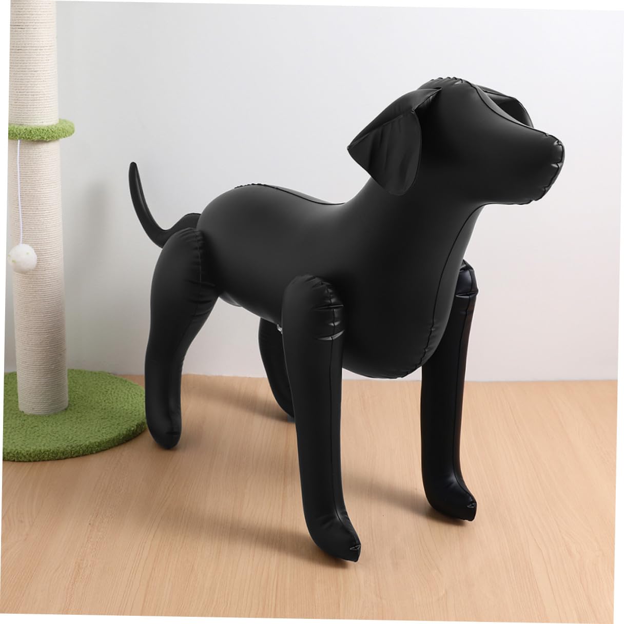 Amosfun Aufblasbare Hunde Schaufensterpuppe aus PVC 2 Stück Weiß Schwarz Langlebiges Haustier Bekleidungsmodell für Ladenausstattung