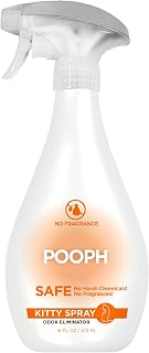 POOPH Kitty Spray 16oz Odor Eliminator - Molecular Neutralizer for Cat Urine, Poop, Pee & Litter Box Smells - Safe, Unscented Deodorizer
