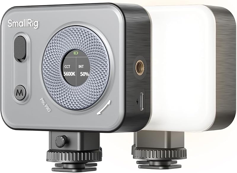 SMALLRIG P96 Pro Mini LED Video Light, Portable Photography Camera Light | Bi-Color 2500-6500K CRI95+, 1500mAh, LCD Screen, 5 Effects, Cold Shoe Fill Light Accessories for Content Creator, Streaming