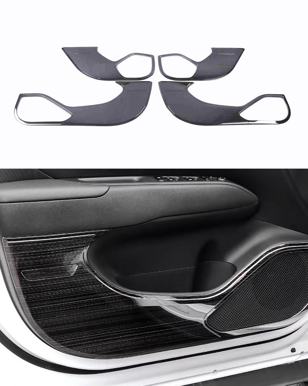 Car Accessories Fit for Hyundai Tucson 2022 2023 2024 Stainless Steel Interior Front and Rear Door Anti-Kick Cover