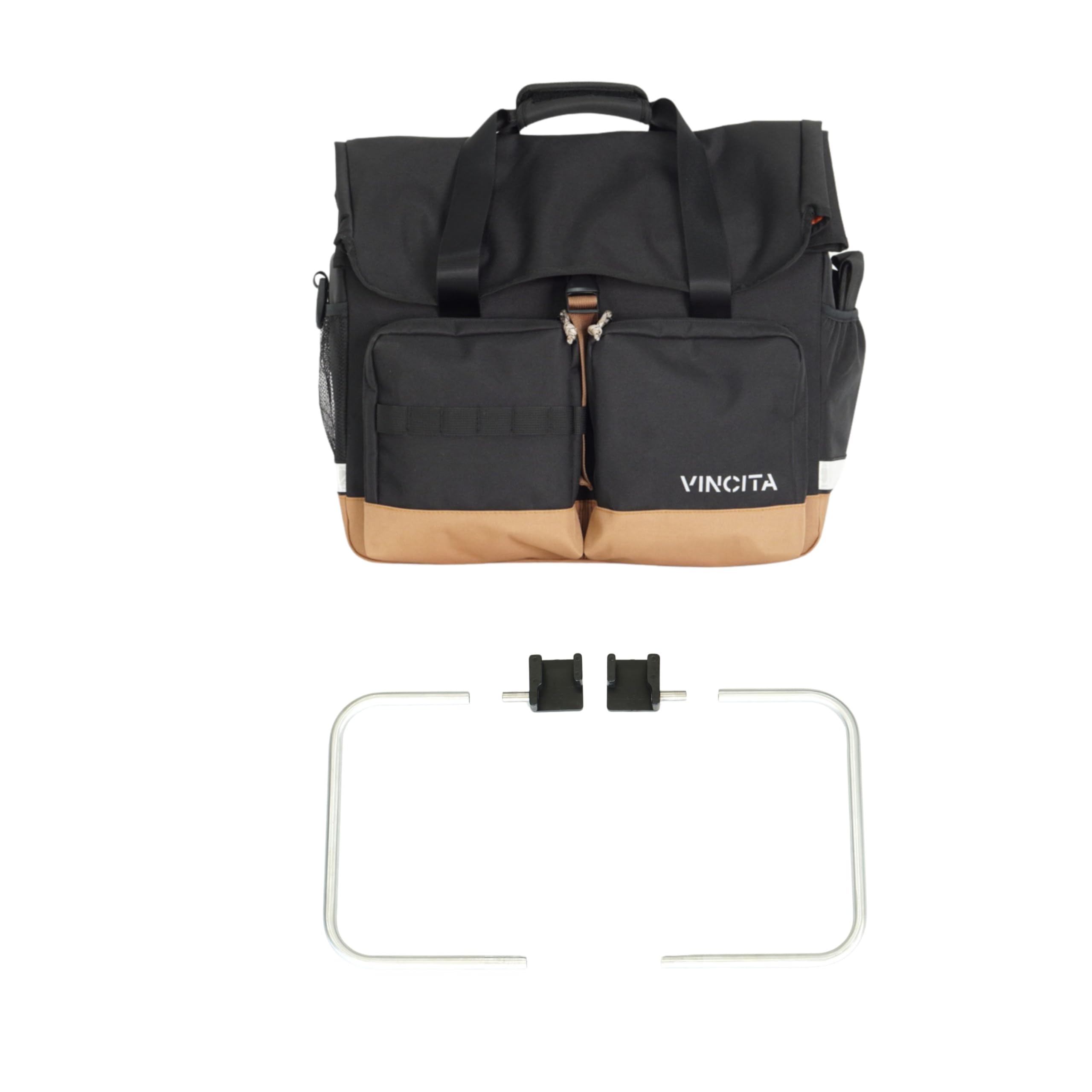 Photo 1 of Vincita Voyage Atlas Bag for B T E Folding Bike – Front Bag with Shoulder Strap, Fits B T E Front Carrier Block, Ideal for Commuting and Travel