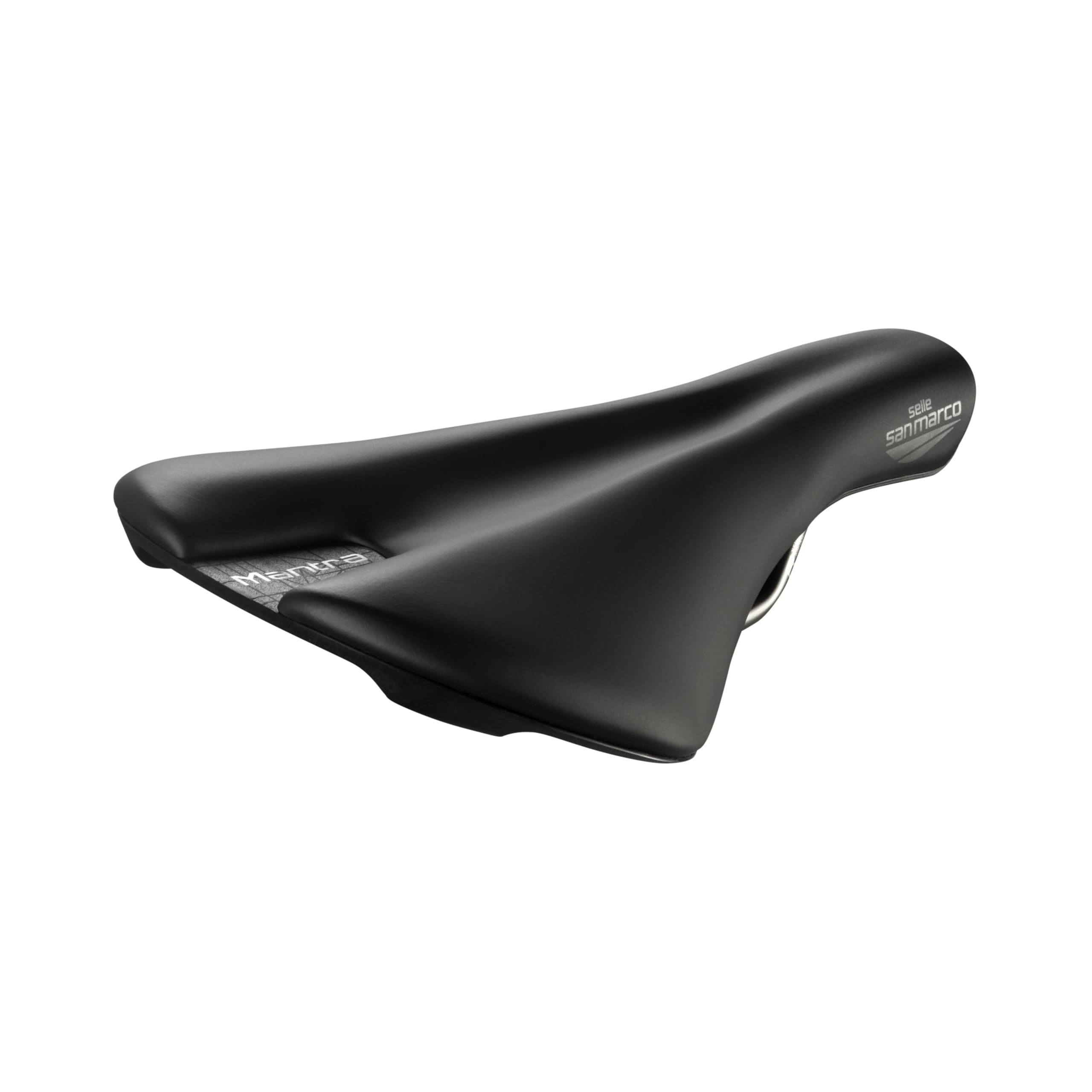 Selle San Marco Negro Mantra Xsilite - Sillín Bicicleta Off-Road, Trail, Cross Country, Agujero Anatómico, Funda Protectora, Rail Xsilite - Talla L2