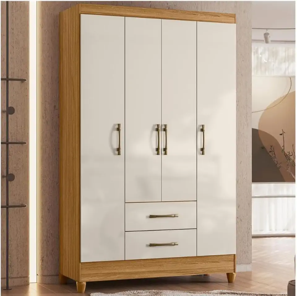 Guarda Roupa Solteiro 4 Portas 2 Gavetas Paraty Moval