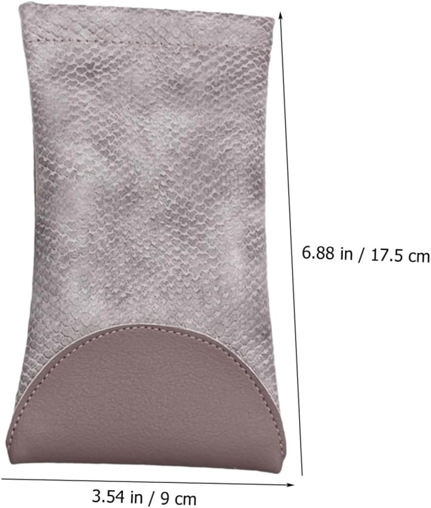 Alipis 2pcs Leather Eyeglass Storage Case Soft Sunglass Holder Portable Large Eyeglass Pouch for Travel with Automatic Closure, Blue and Purple image 2