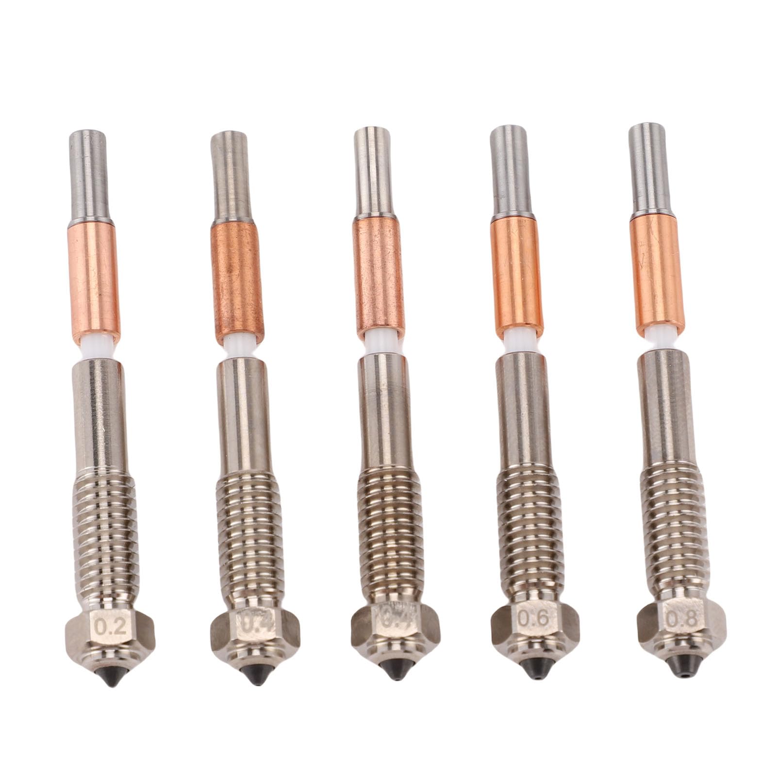 SIXRUN Boquillas Extrusoras Bimetálicas para Impresora 3D, Acero Endurecido y Aleación de Cobre, Resistencia Al Calor hasta 700 F, Perfectas para Usuarios de Impresoras QIDI Plus 4