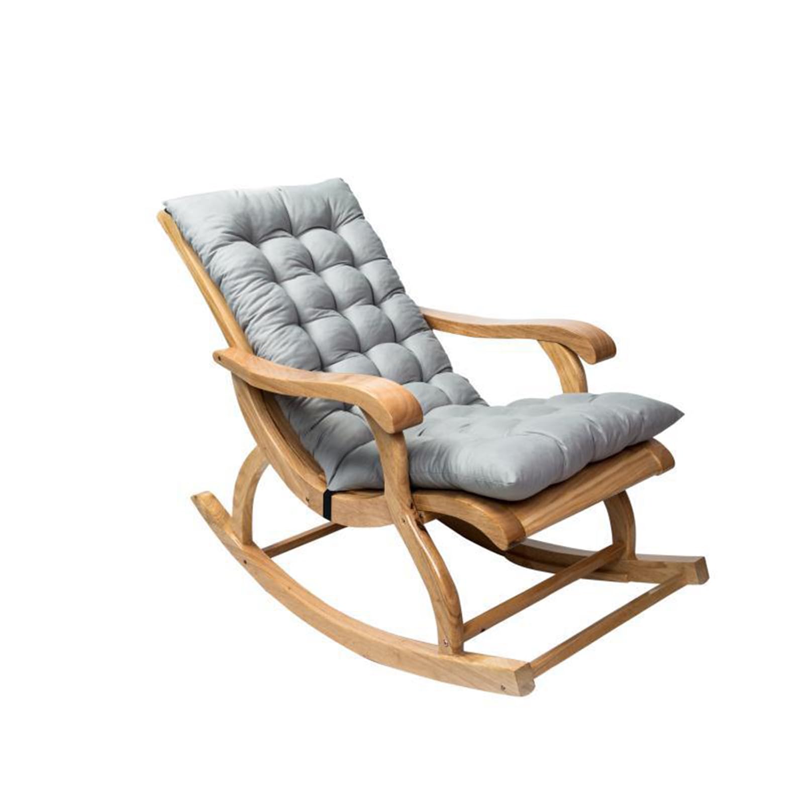 ENWIND Rocking Chair Cushions High Back Patio Chair Pad Indoor/Outdoor Lounge Chair Tufted Pad Replacement Seat Pillow with Ties for Garden Furniture,Gray,120 * 50CM
