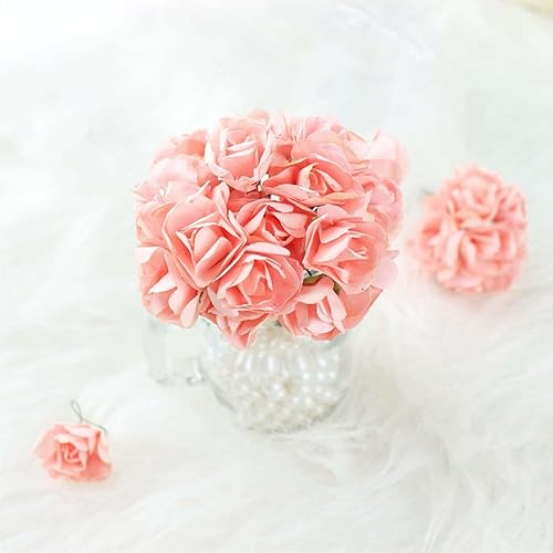 Vista 9 de Efavormart - 144 mini rosas de papel para decoración de ramos de boda