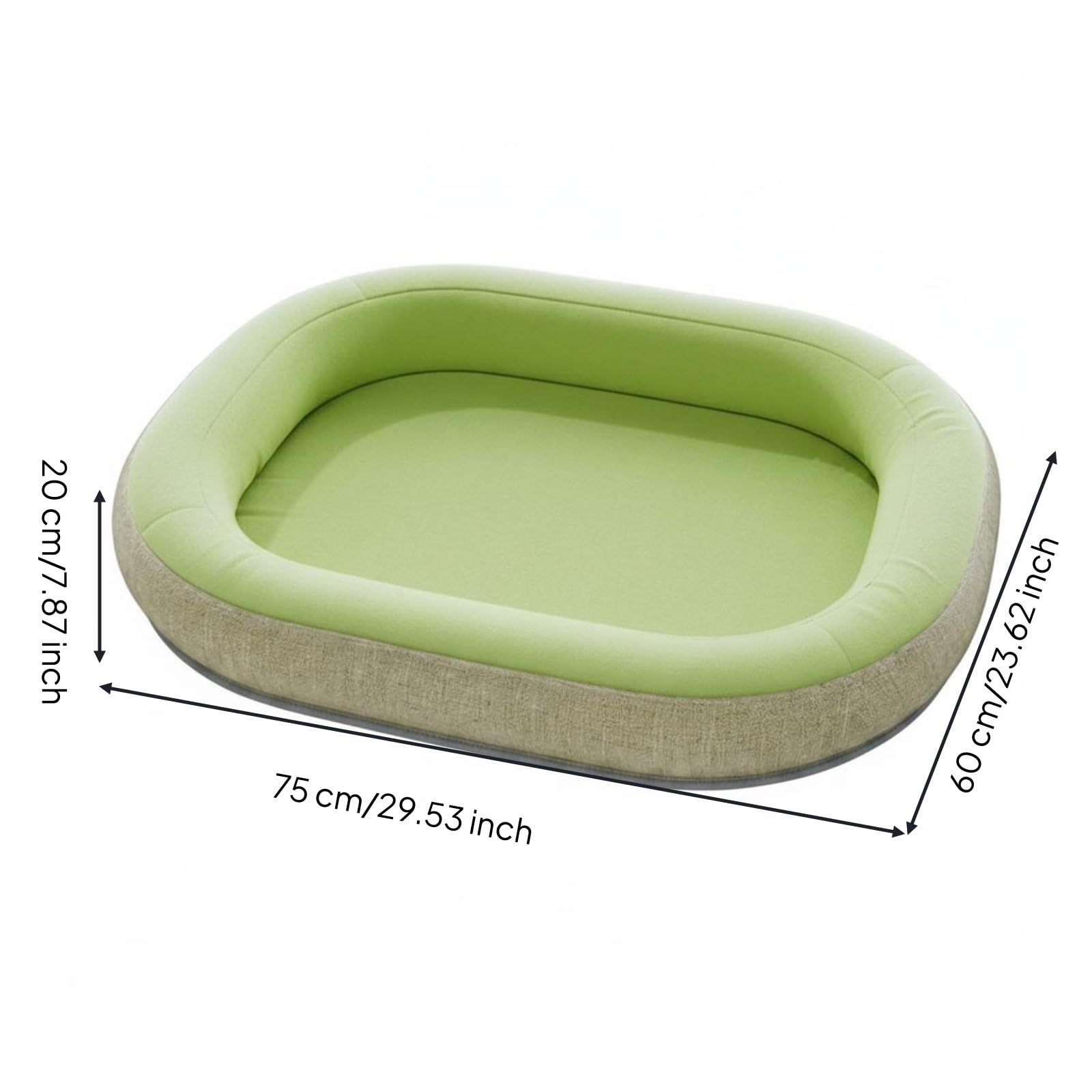 Cuccia Ovale Tappetino Nido Cuscino con Bordi Morbidi in Tessuto Oxford Confortevole Cura Facile Adatta a Salotto Camera Vicino Alla Finestra Interni, XL 75 60cm