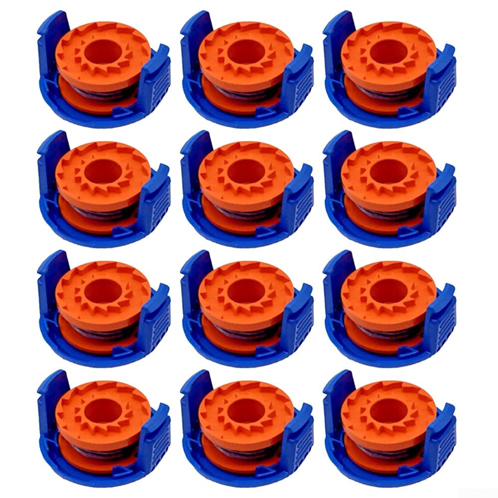 12 Pcs Trimmer Replacement Spool Line with Spool Cover Compatible with MacAllister MGTP18Li 1.5mm 1x2.5m Grass Trimmers