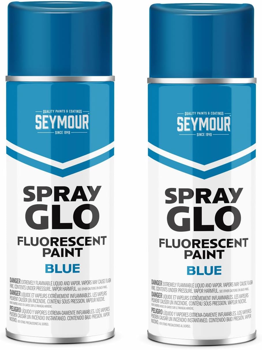 16-1621 Spray Glo Fluorescent Spray Paint—Blue (12 oz, 3-Pack / 36 oz Total) | High-Visibility Paint for Safety, Crafts & Industrial Applications