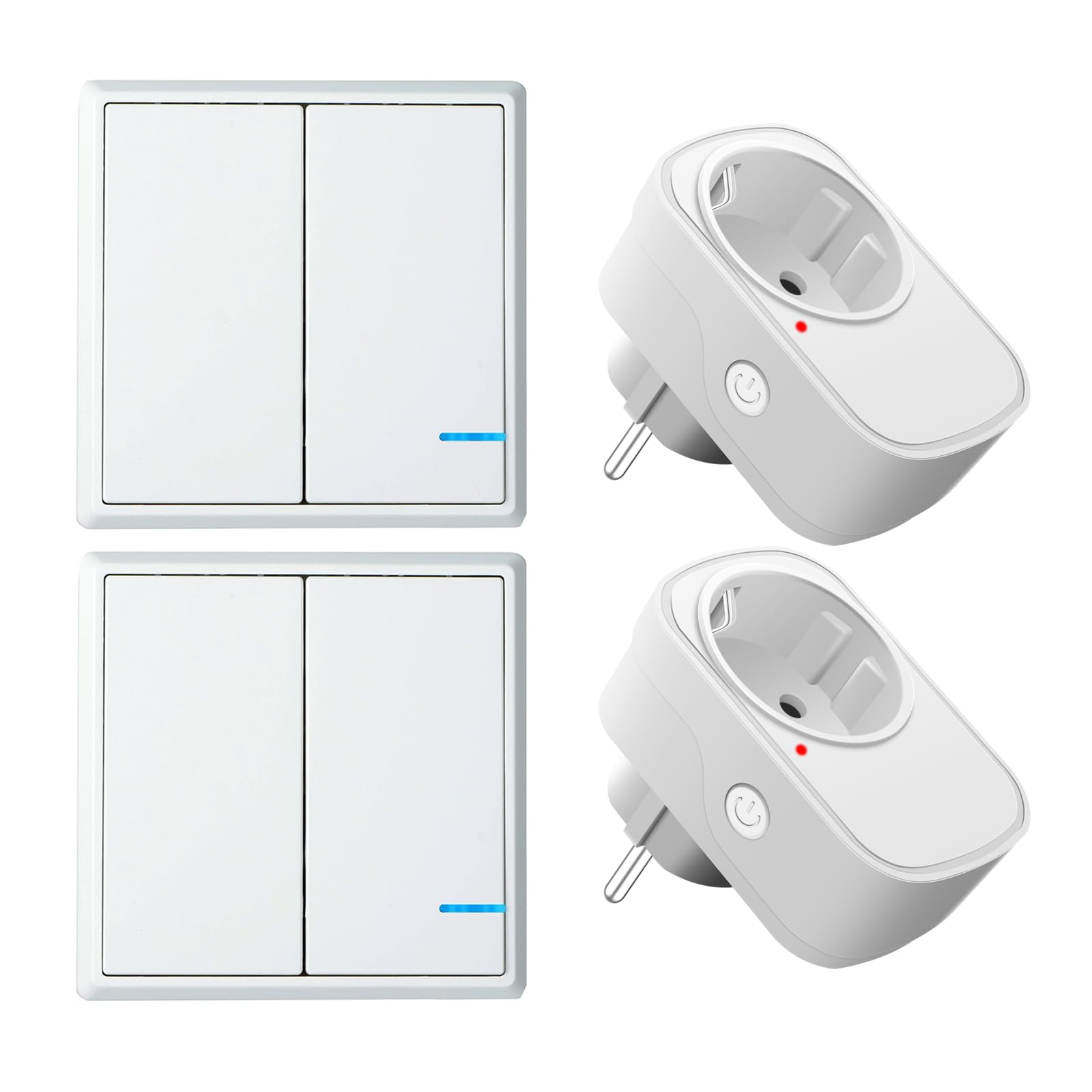 Drahtlose Fernbedienungssteckdose,NineLeaf 2 Stecker und 2 Schalter,100 m Reichweite,15A/1500W für Lampen,Ventilatoren,Kaffeemaschinen,keine Verkabelung für Familienwohnungen erforderlich