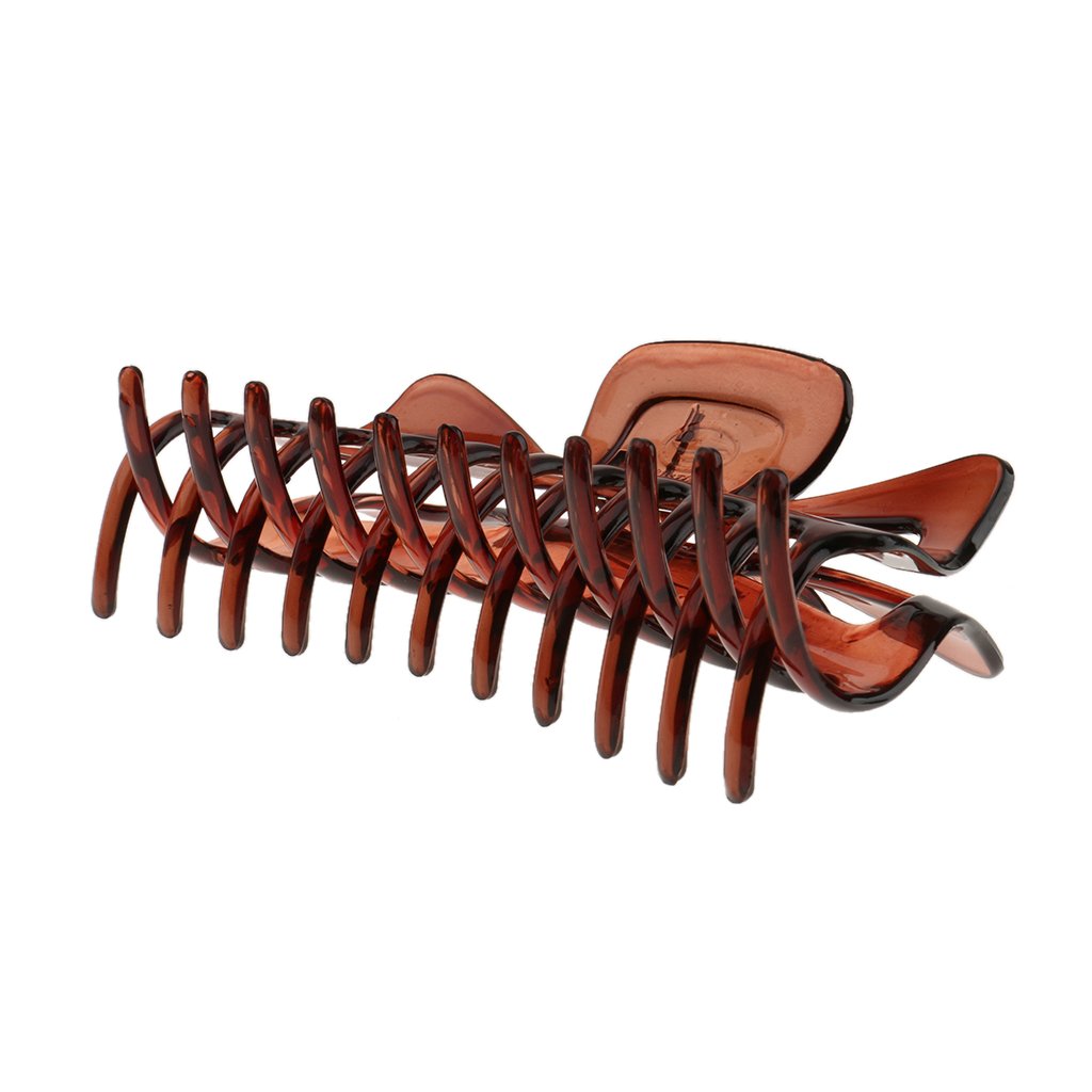 Juego de 10 pinzas grandes de resina para el pelo en X pinzas para el pelo para mujeres y niñas, color marrón