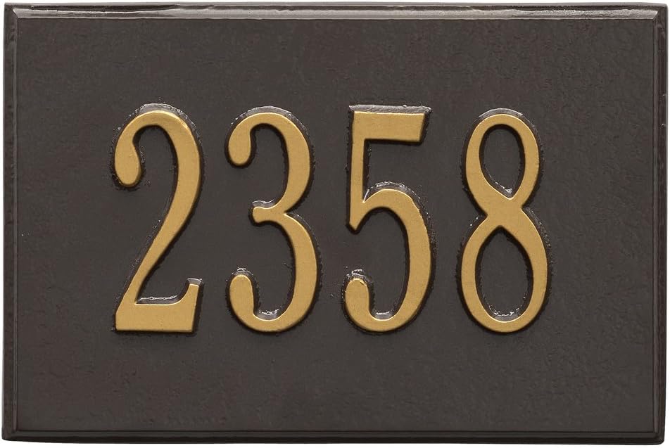 Whitehall Products 1426OG Wall Mailbox Plaque with One Line, French Bronze