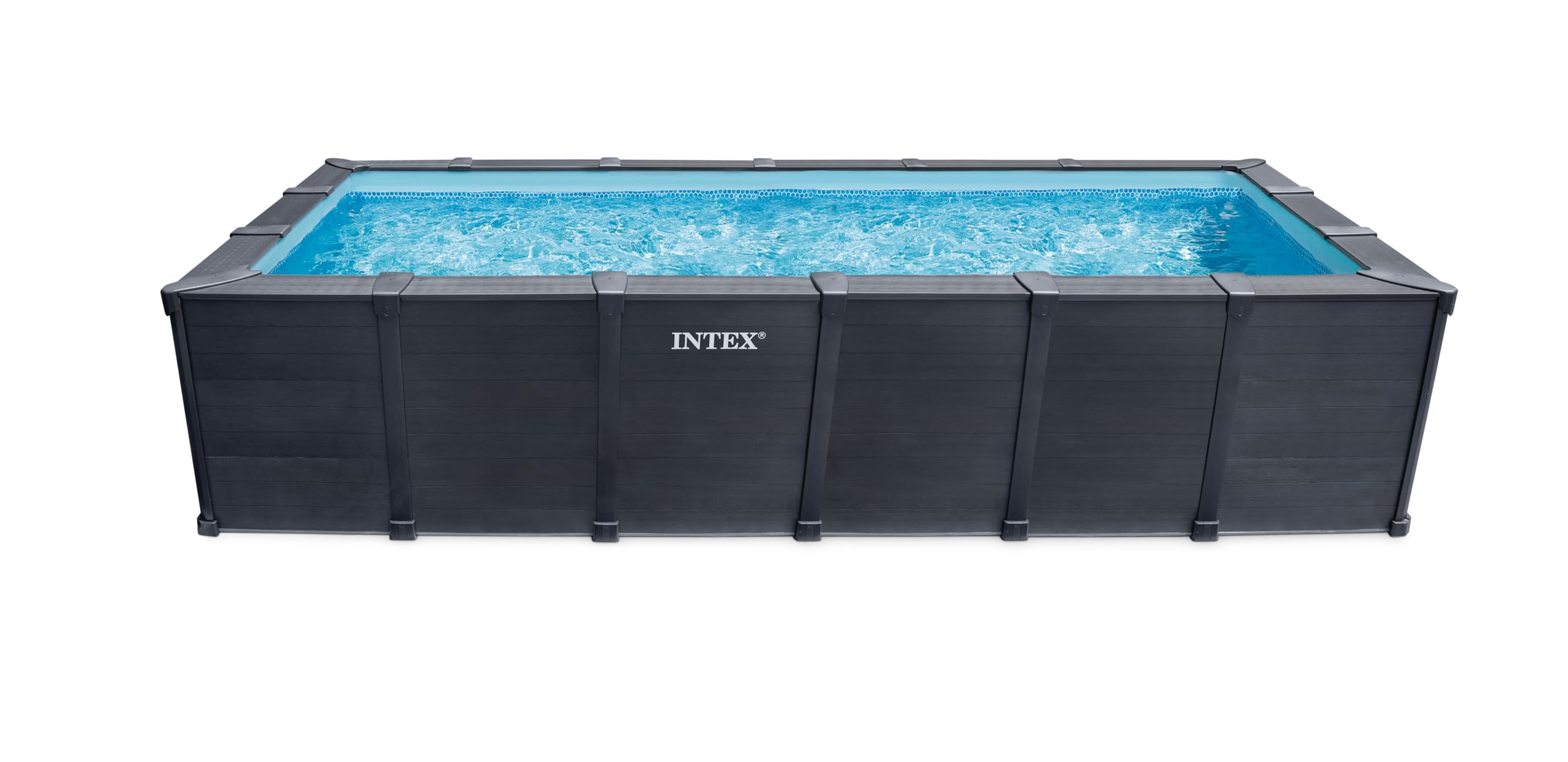 Intex - 26398GS - Kit Piscine Graphite Rectangulaire Tubulaire (L) 6,00 x (l) 3,00 x (h) 1,24m