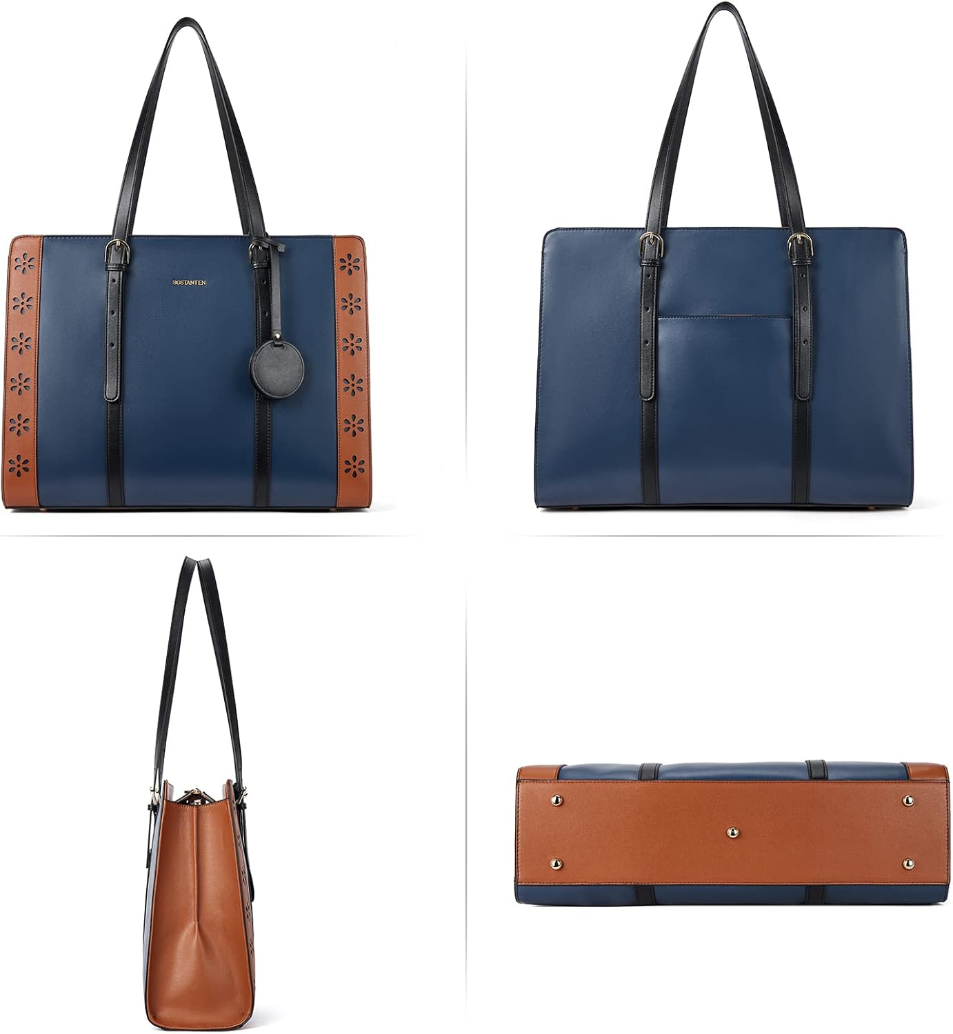 BOSTANTEN Laptop Bag for Women 15.6 inch Computer Leather Briefcase Vintage Work Tote Handbag - Image 5