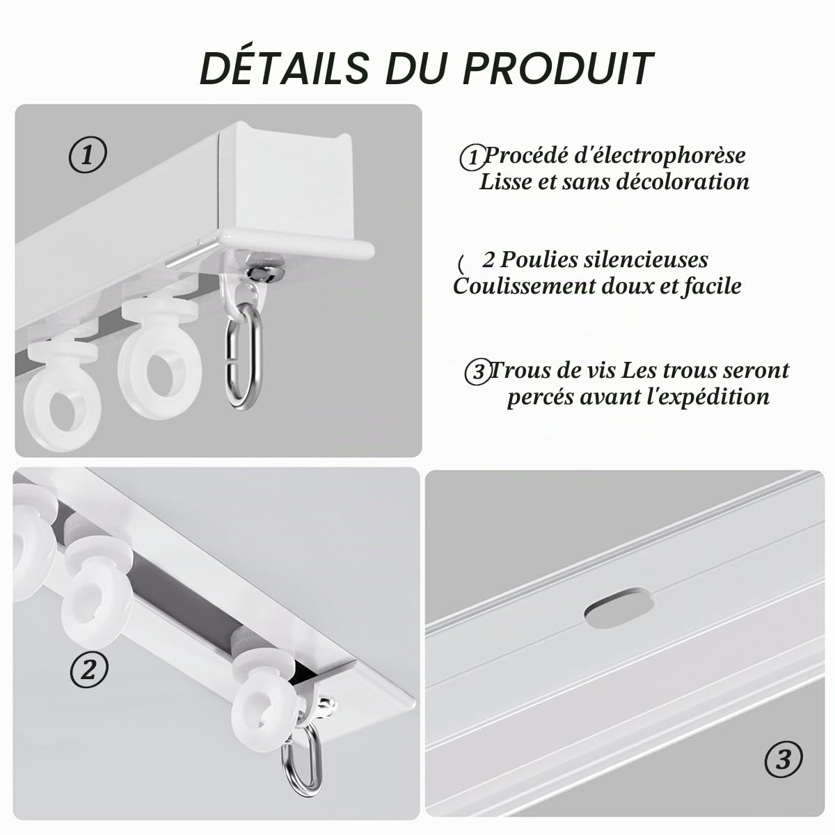 Rail De Rideau De Plafond Encastré, Système De Tringle À Rideau Caché, D'intimité Montée Au Plafond, Aluminium, Robuste, Ensemble De Rails De Plafond Suspendu Coulissants(300cm/9.8ft(2 * 150cm))