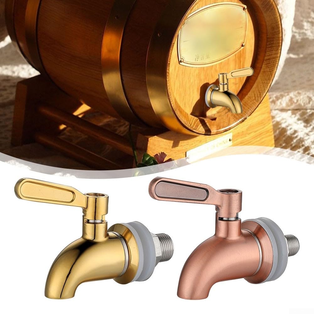 Zoegneer Grifo de vino dorado, acero inoxidable 304, 16 mm