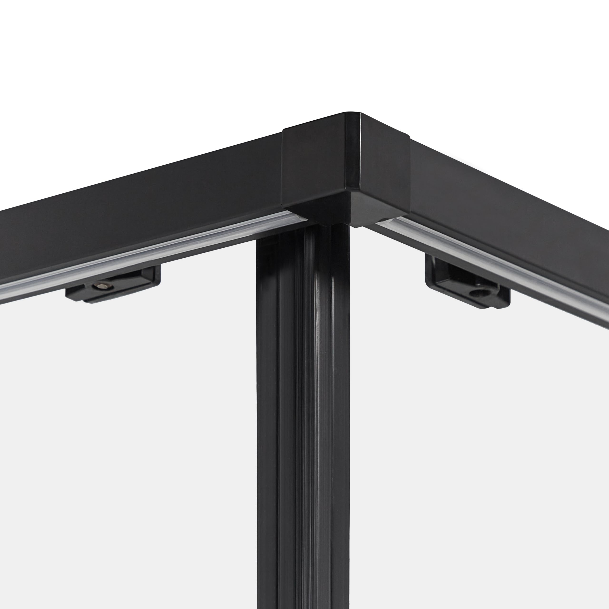 Cabina de ducha vidrio templado puerta doble corredera negro 80 x 80 x 185 cm Tela