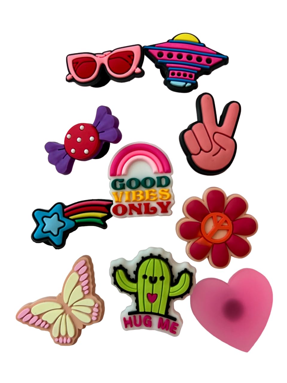 k i d o o sBeautiful Shoe Charms Cute Charms Trendy Collection - Good Vibes Collection - 10 pcs shoe charms for Boys and Girls