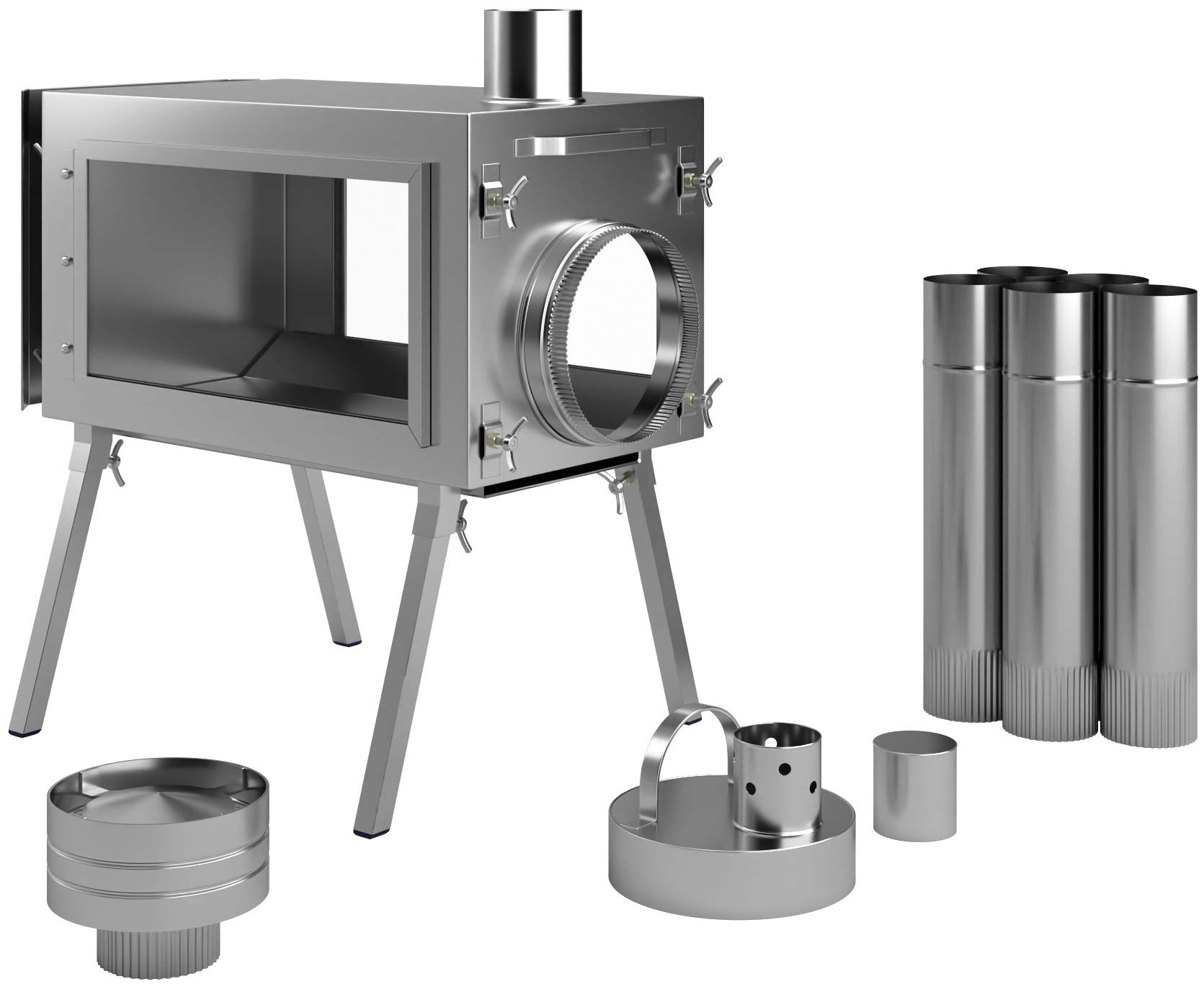 Russian-Bear Camping Stoves for Tents, Shelters, Yurts. Portable Wood  Burning Folding Stove for Camp, Cooking Outdoor. Compact Folding Pipes  Chimney. Size: (Small, Medium, Large). (Stove Caminus M) : Amazon.in: Home  u0026 Kitchen