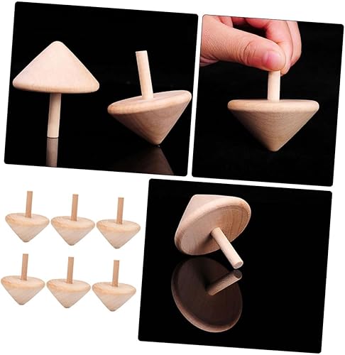 6pcs Boys and Girls Painted Gyro Toy Gyroscope Toy Spinning Tops for Boy Girl Wooden