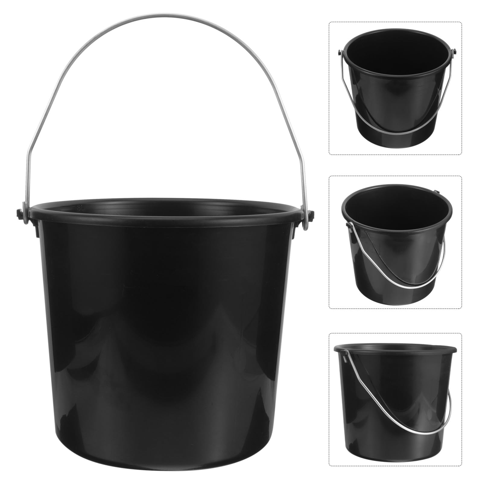 Cubo de alimentación para terneros de 8 litros con asa, soporte de plástico para alimentación y agua para ganado de granja, suministros de alimentación y riego fáciles de usar para ganado, cabras