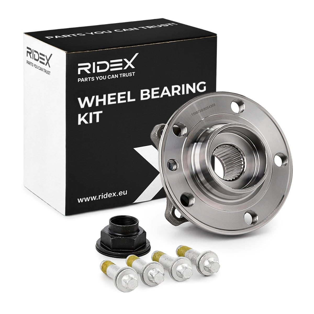 RIDEX 654W0261 Kit cuscinetto ruota Anteriore bilaterale con sensore ABS integrato con bulloni/viti