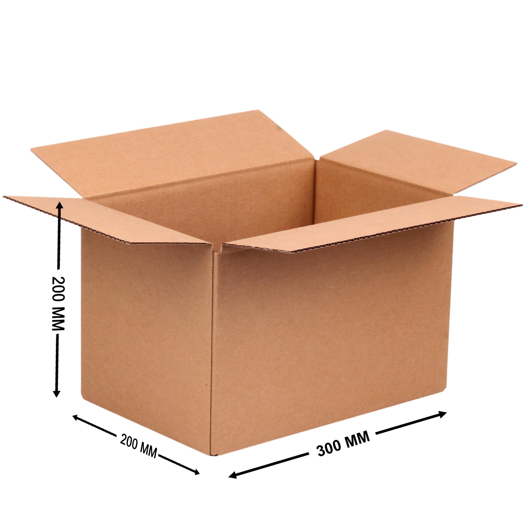 Faltkarton 300x200x200 mm | 1-wellig B-Welle Versandkarton klein für DHL Päckchen | DPD S | GLS S | Hermes S Paket | Verpackungskarton Kartons E-Commerce, small business Paket Karton - 100 Stück