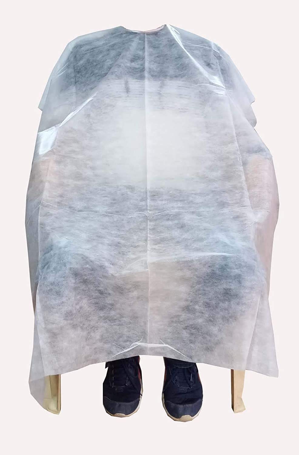 SURGICOMFORT Salon Barber Apron for Hair cutting, Facial (100 Pcs, Color-White, Size-42 x 54 inch, Non Woven fabric)