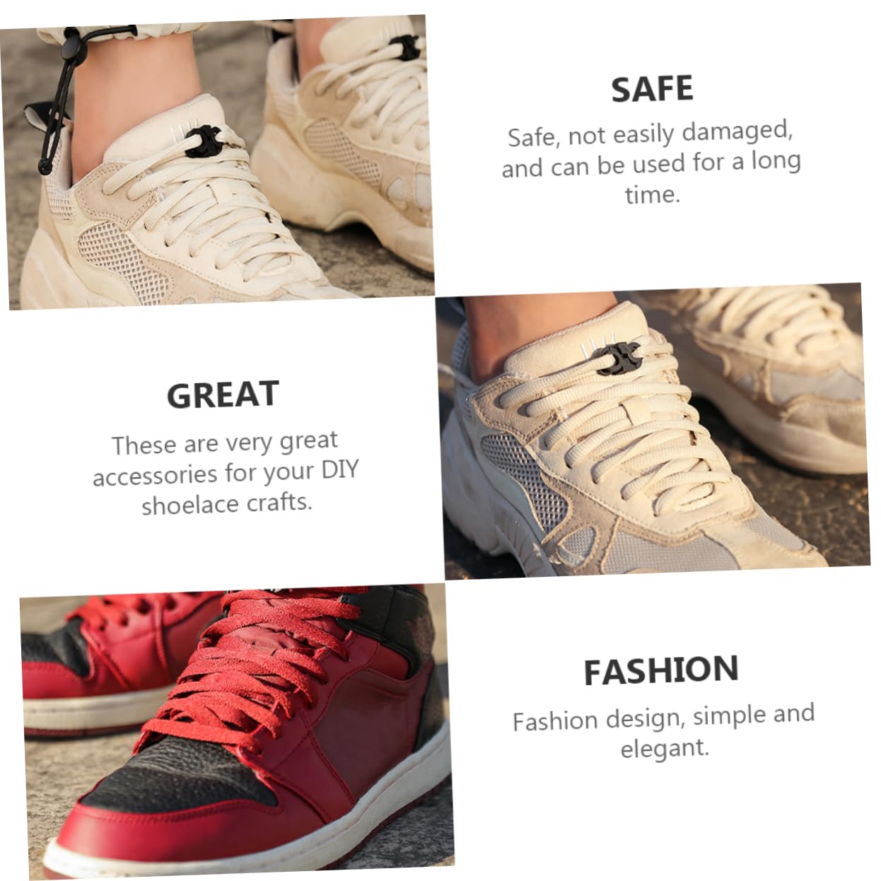 LIFKOME Boucle De Réglage En Paracorde Boucles De Sangle De Chaussures Clip De Sangle De Chaussure Boucle De Lacet De Chaussures Dentelle De Chaussures De Camping Plastique