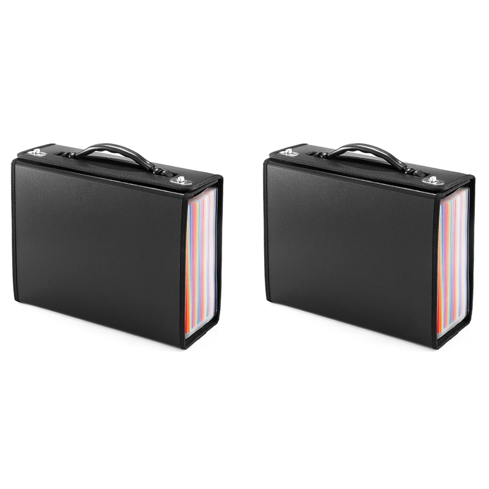 2X 24 Carpeta de archivos expandible acordeón archivos, organizador de entrada de documentos de plástico para empresas, oficina