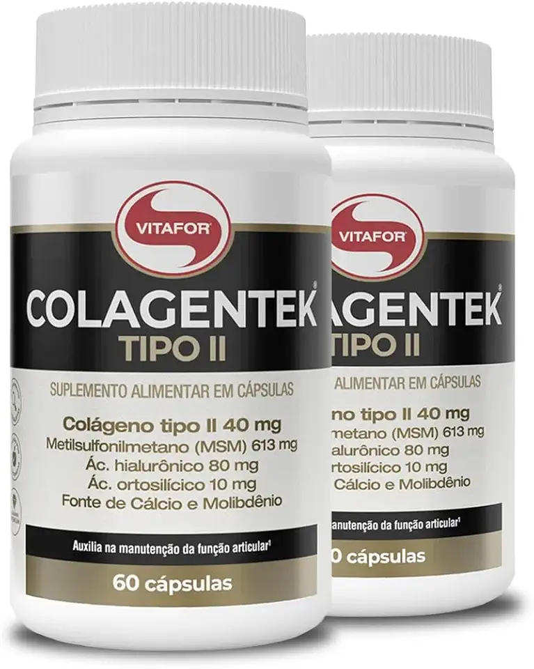 Kit 2 Colagentek Vitafor Tipo II 60 cápsulas 790mg