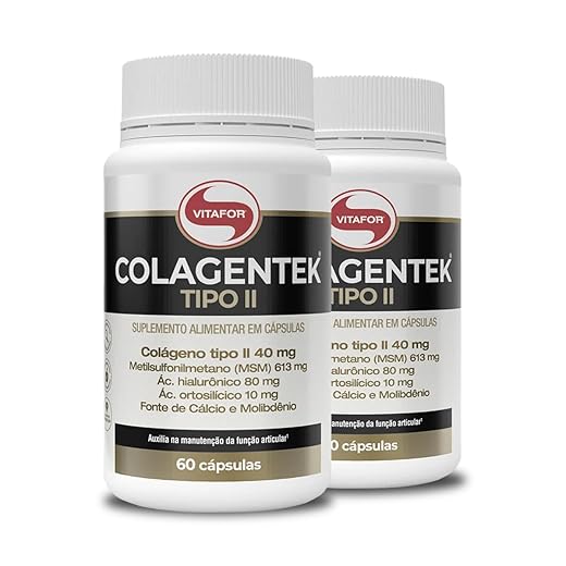 Kit 2 Colagentek Vitafor Tipo II 60 cápsulas 790mg