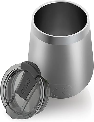Miniatura 5 de RTIC Vaso de cóctel aislado de acero inoxidable con tapa, vaso de viaje, bebidas calientes y frías, portátil, carbón