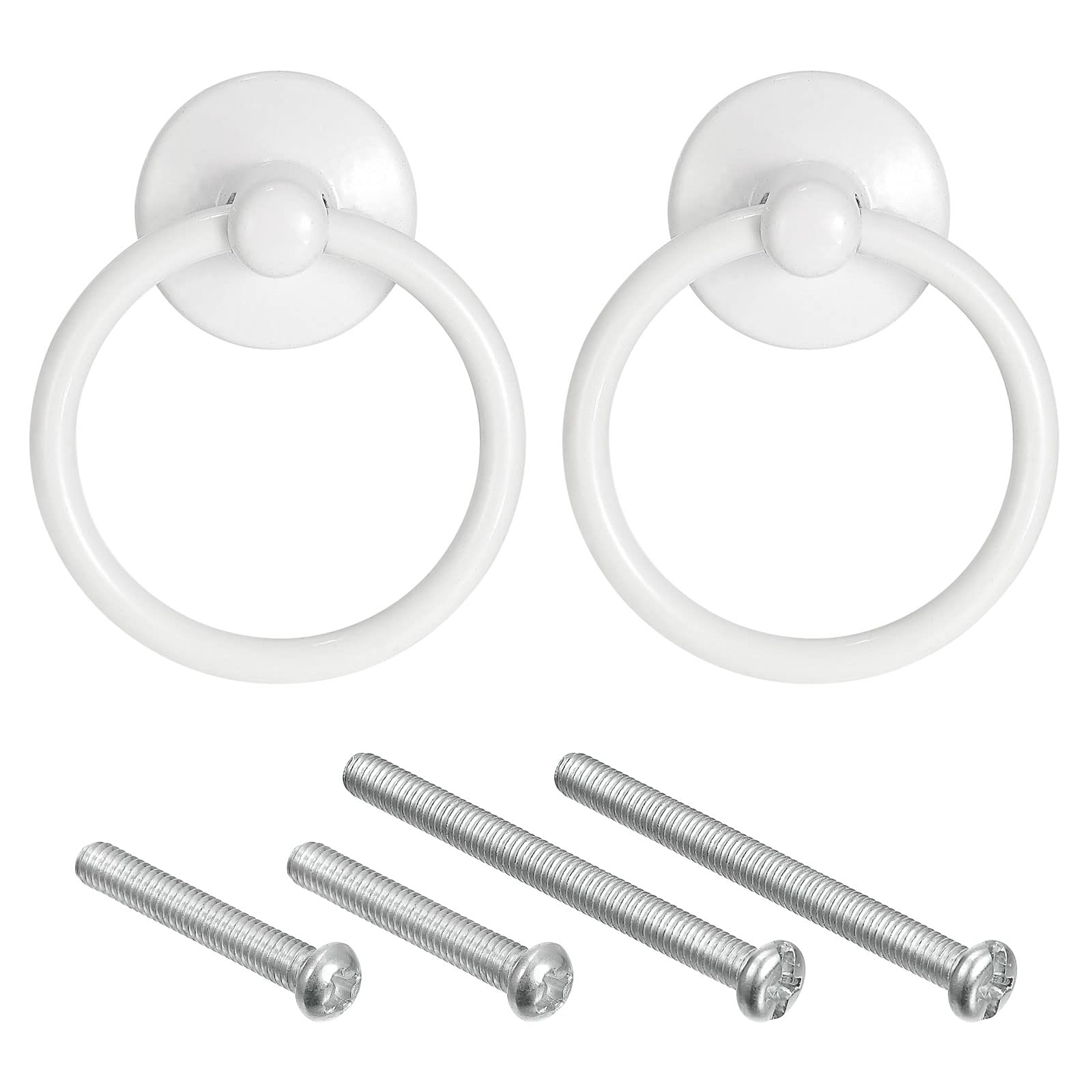 Poignée de tiroir ronde blanche uxcell lot de 2 boutons pour commode et placard
