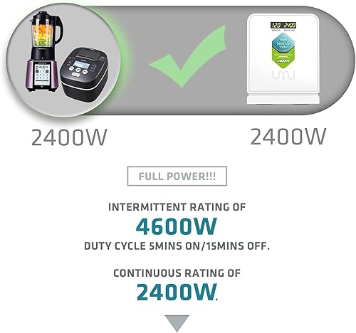 Miniatura 8 de UMI Convertidor de voltaje elevador de 2400 W de 110 V a 220 V, convertidor de energía resistente de 110 V a 220 V, transformador de potencia para