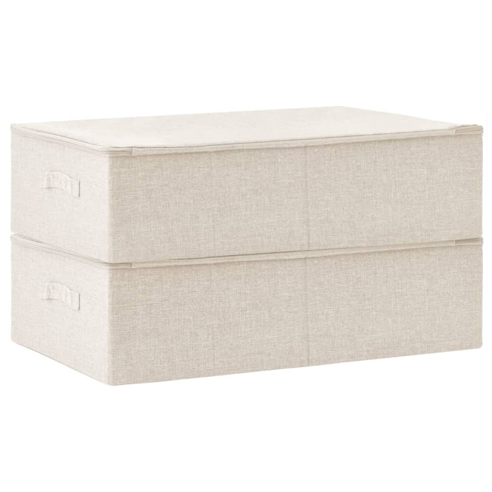 LAPOOH Aufbewahrungsboxen 2 STK Spielzeugkiste, Aufbewahrungskiste, Kleideraufbewahrung, Kleideraufbewahrung & Organisation, Stoff 70x40x18 cm Creme