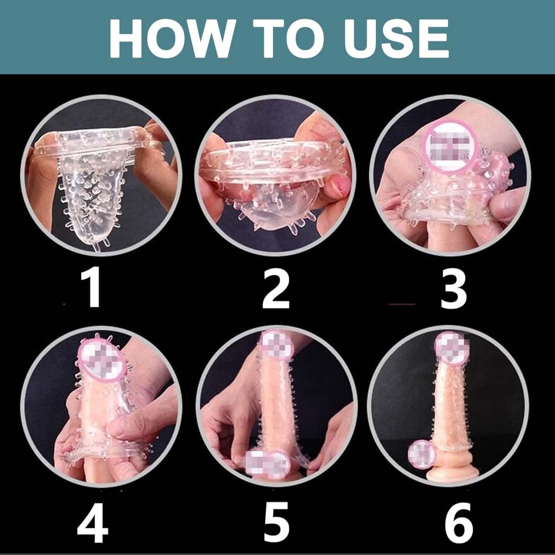 3 Pezzi Guaina Pene Indossabili Morbido, Custodie Spesse In Silicone Trasparente, Riutilizzabili, Per Stimolazione Intensiva Del Pene E Miglioramento Dell'Erezione(3Forma)