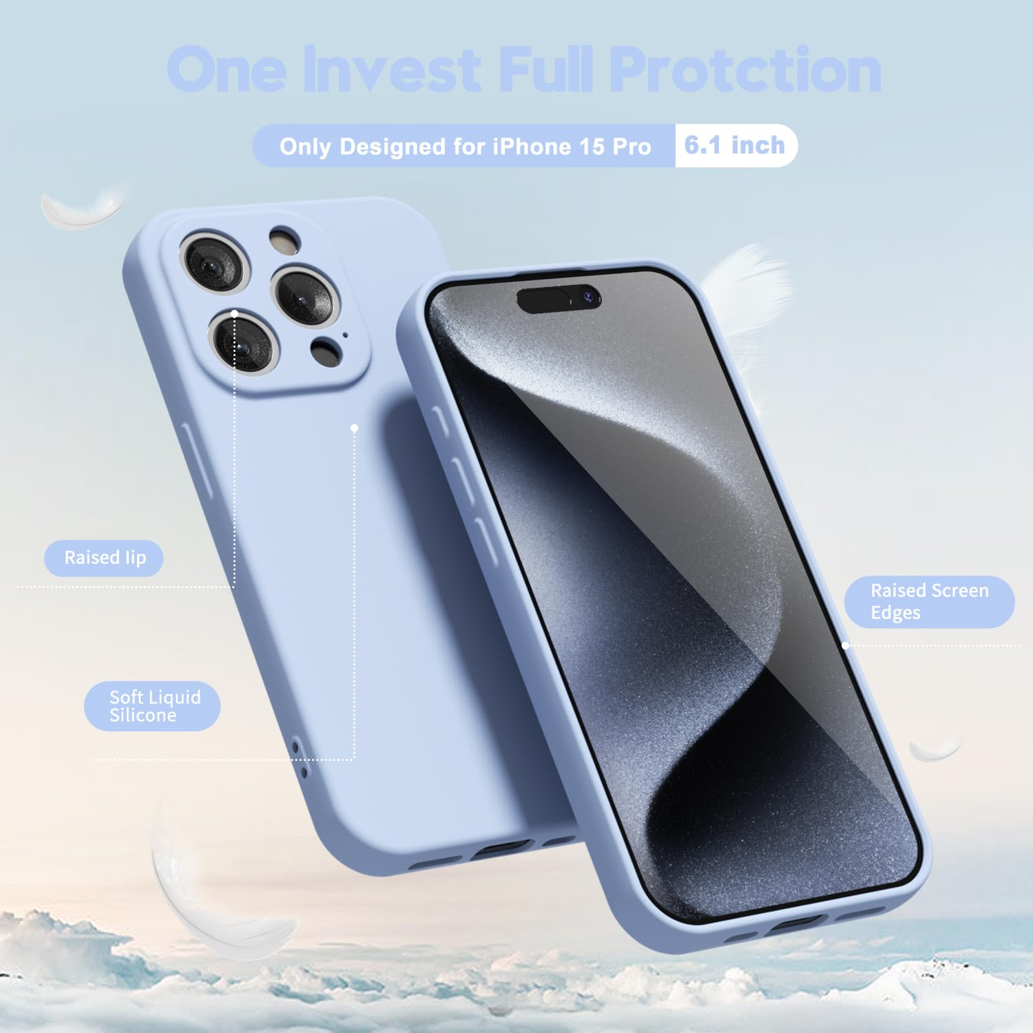 oakxco for iPhone 16 Pro Max Case Liquid Silicone, Soft Rubber Gel Elegant Aesthetic Basic Simple Cover, Cute Thin Slim TPU Matte Solid Color Plain Smooth Case for Women Girl, Light Pink — view 1107
