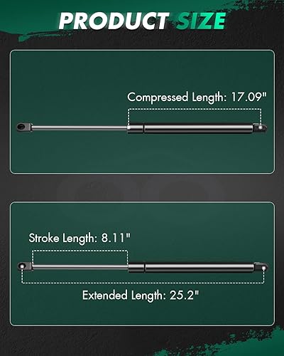 Vista 553 de SCITOO PM1017 - Soportes de elevación de 17.8 pulgadas para Hyundai Santa Fe 2007-2012 trasero izquierdo y derecho Liftgate Shock Struts 2pcs