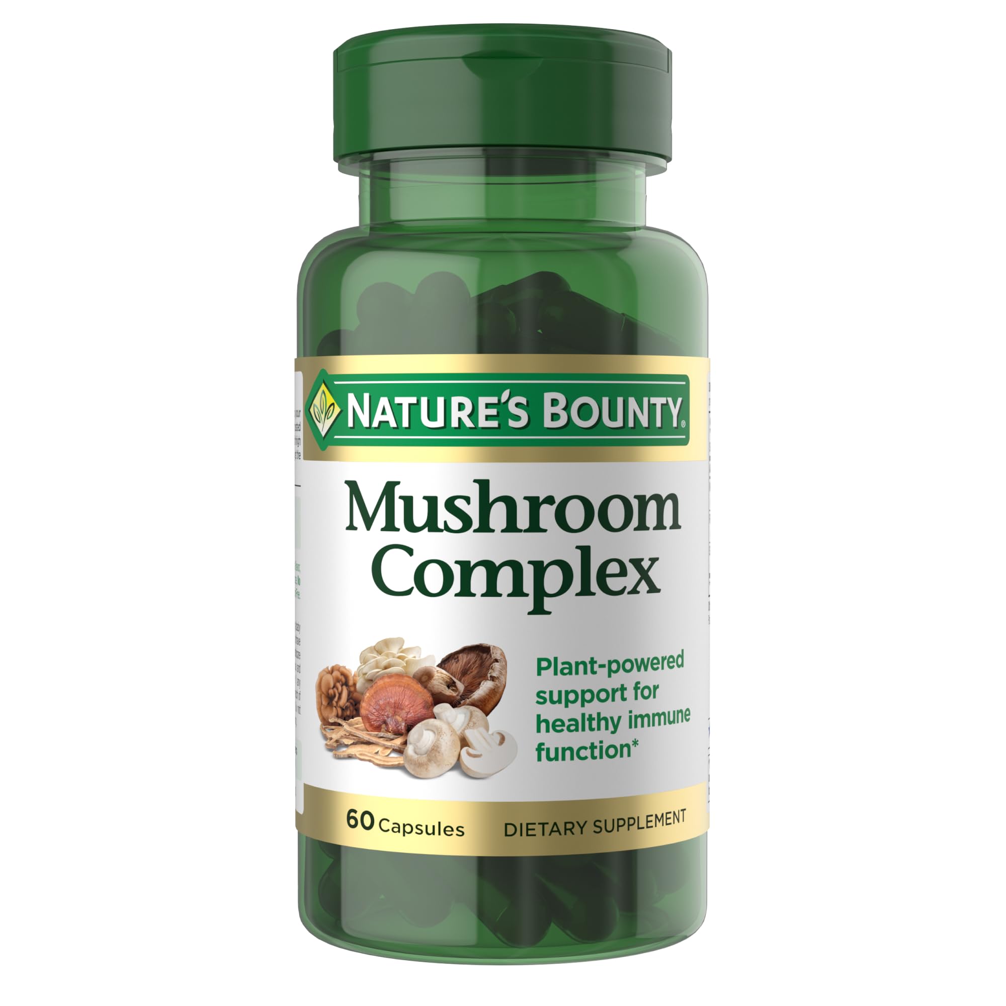 Nature's Bounty Mushroom Complex for Immune Support, 60 Capsules 60 Count (Pack of 1)