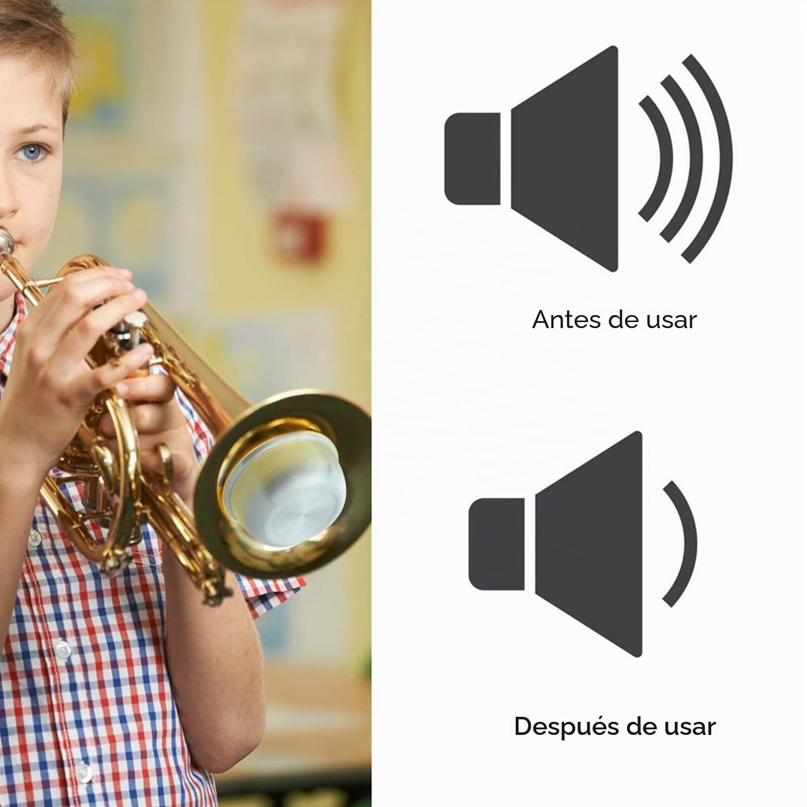 Trompeta Mute, Silenciador de Trompeta, Aluminio Ligero y Resistente, para Práctica Silenciosa en Hogar, Escuela o Estudio, Ideal para Estudiantes, Profesores y Amateurs