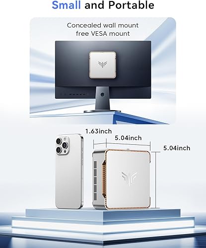 Miniatura 7 de KAMRUI Pinova P2 Mini PC, AMD Ryzen 4300U(Beats 3550H/3500U/N150,Up to 3.7 GHz) Mini Computers, 16GB RAM 1TB SSD Mini Desktop Computers, Triple 4K